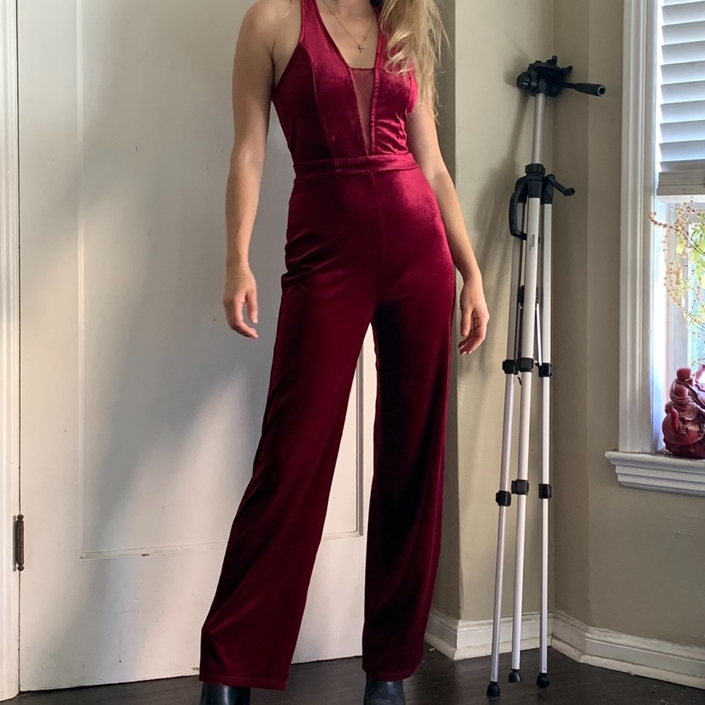 Romeo and juliet burgundy jumpsuit